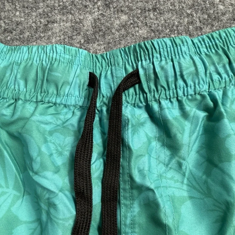 Men's Mint Green Floral Swim Trunks Shorts Aqua‎ Tropical Hibiscus Print Size 2X